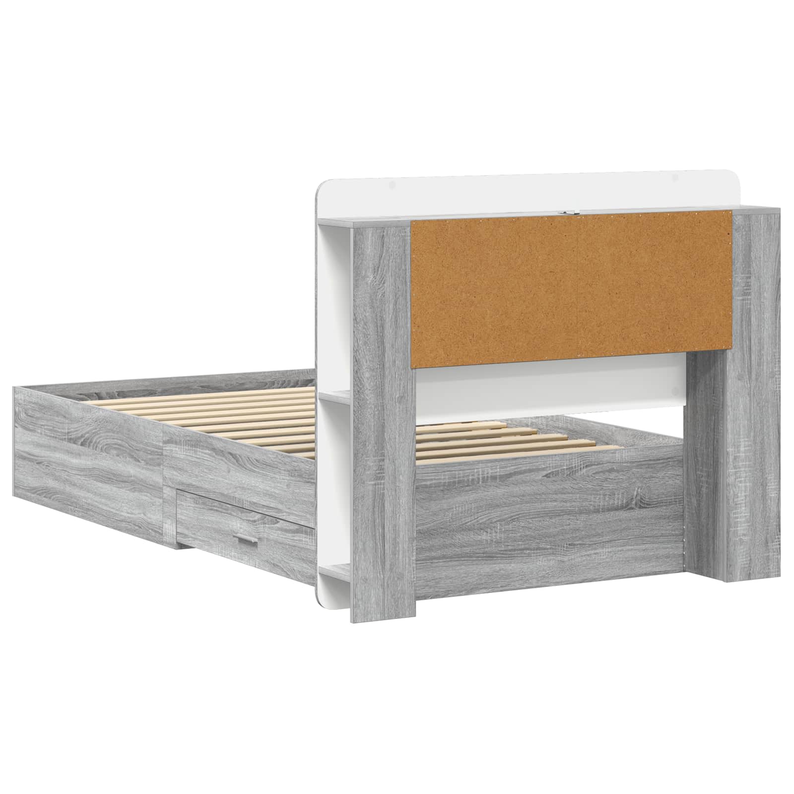 Bettgestell mit Stauraum Grau Sonoma 80 x 200 cm Holzwerkstoff