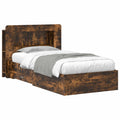 Bettgestell mit Stauraum Geräucherte Eiche 80 x 200 cm