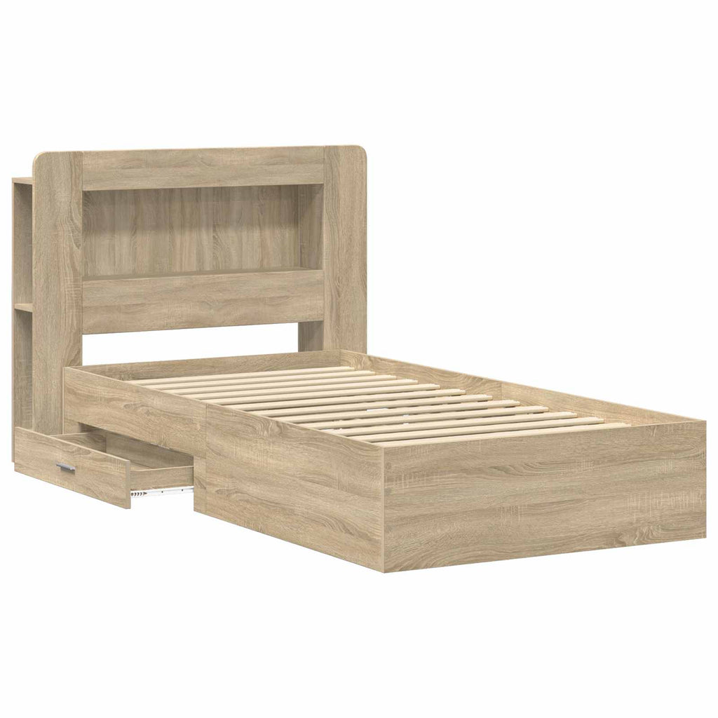 Bettgestell mit Stauraum Sonoma-Eiche 80 x 200 cm Holzwerkstoff