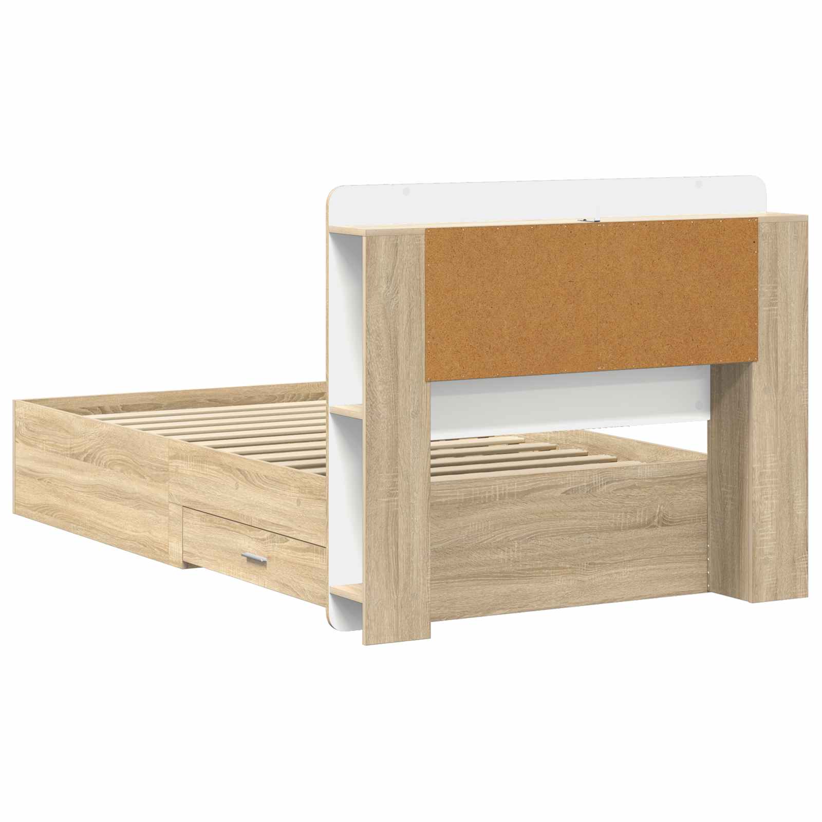 Bettgestell mit Stauraum Sonoma-Eiche 90 x 190 cm Holzwerkstoff