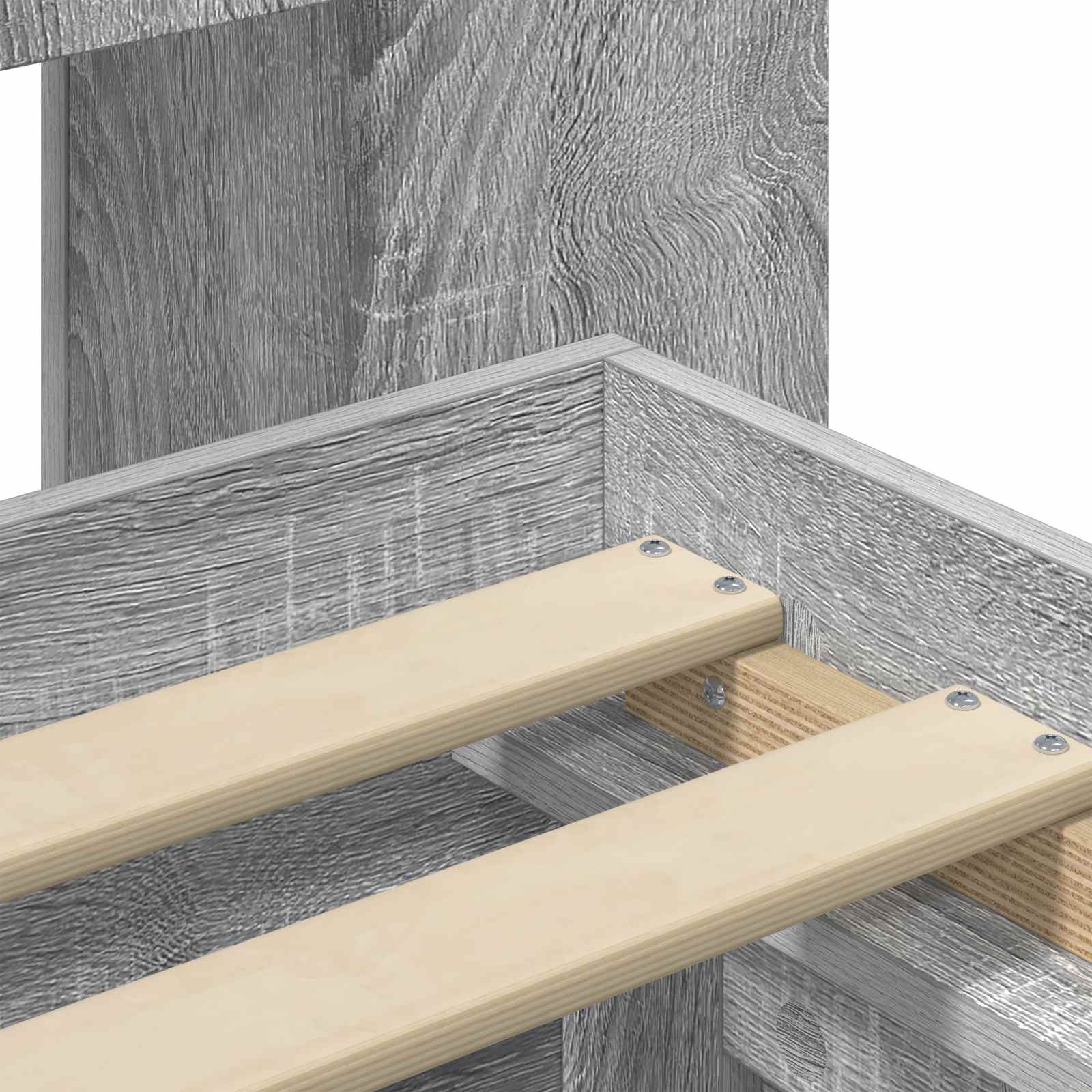 Bettgestell mit Stauraum Grau Sonoma 100 x 200 cm Holzwerkstoff