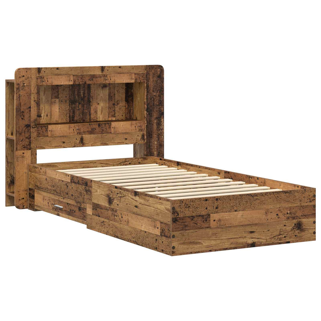 Bettgestell mit Stauraum Altholz 100 x 200 cm Holzwerkstoff