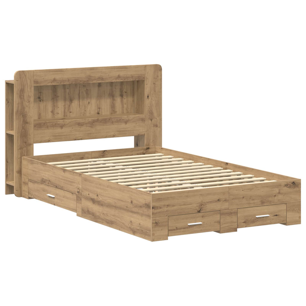 Bettgestell mit Stauraum Artisan-Eiche 120 x 190 cm