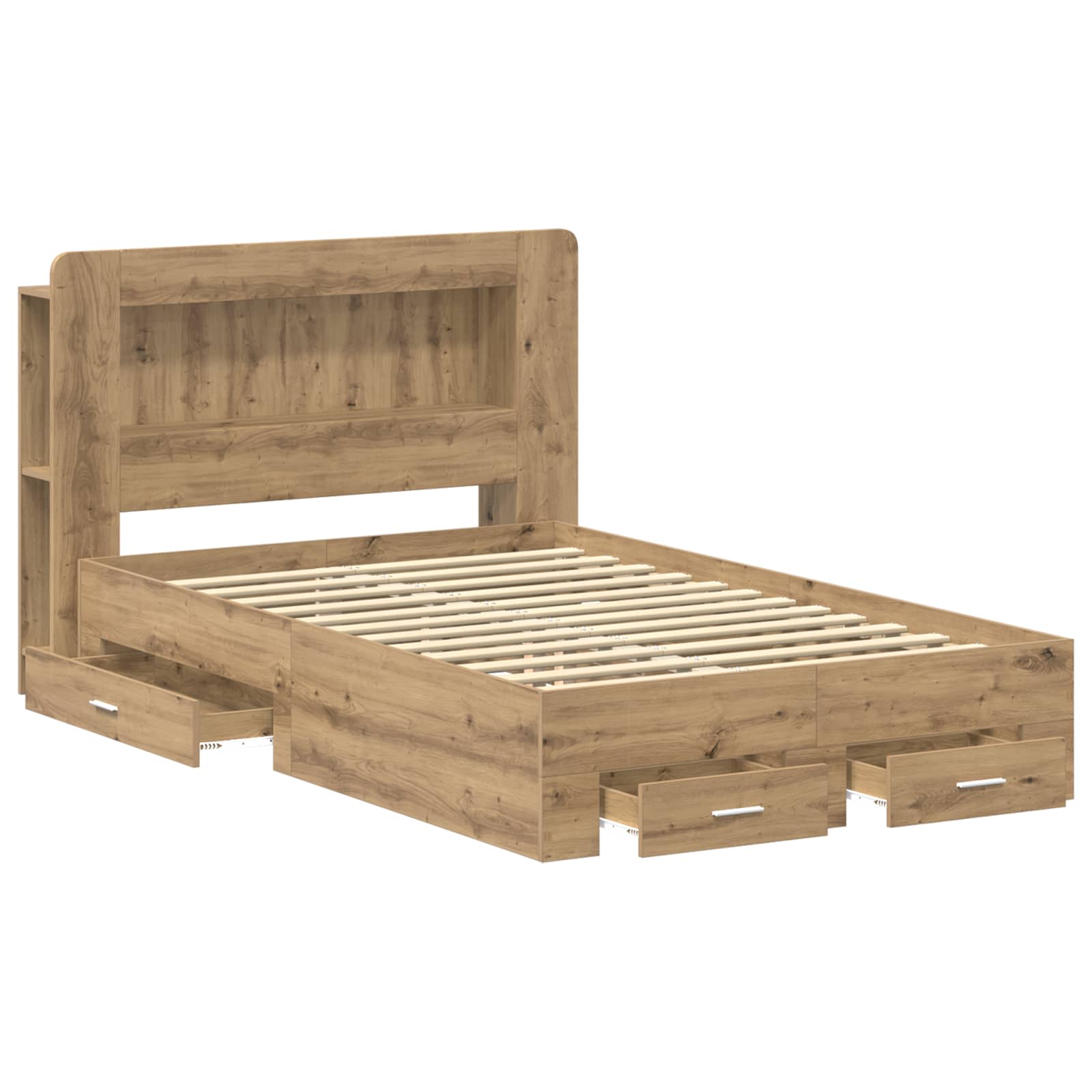 Bettgestell mit Stauraum Artisan-Eiche 120 x 190 cm