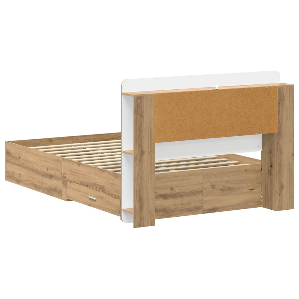 Bettgestell mit Stauraum Artisan-Eiche 120 x 190 cm