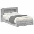 Bettgestell mit Stauraum Grau Sonoma 120 x 190 cm Holzwerkstoff