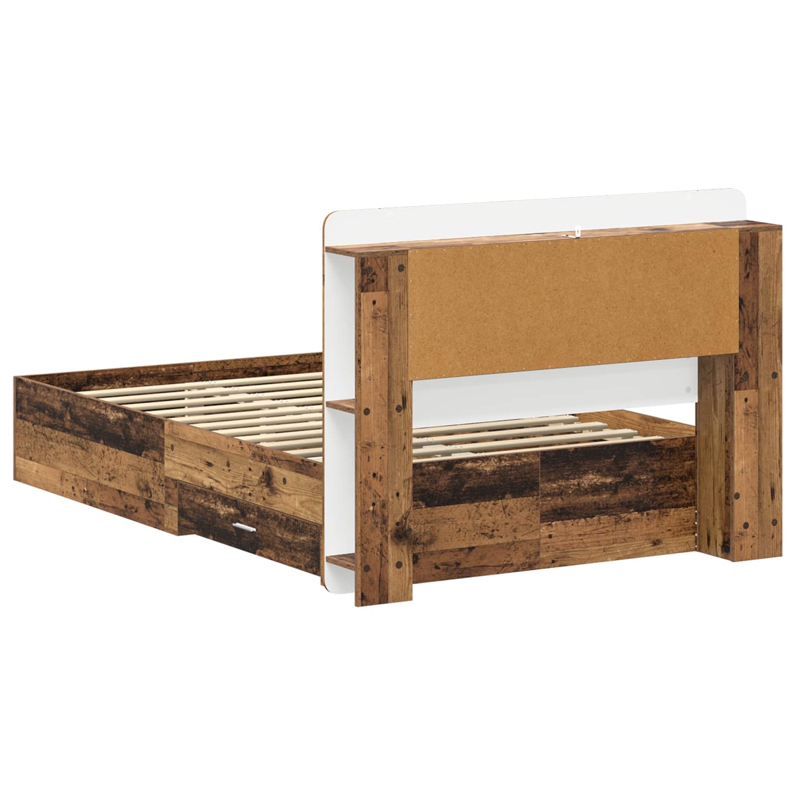 Bettgestell mit Stauraum Altholz 120 x 200 cm Holzwerkstoff