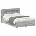Bettgestell mit Stauraum Grau Sonoma 140 x 200 cm Holzwerkstoff