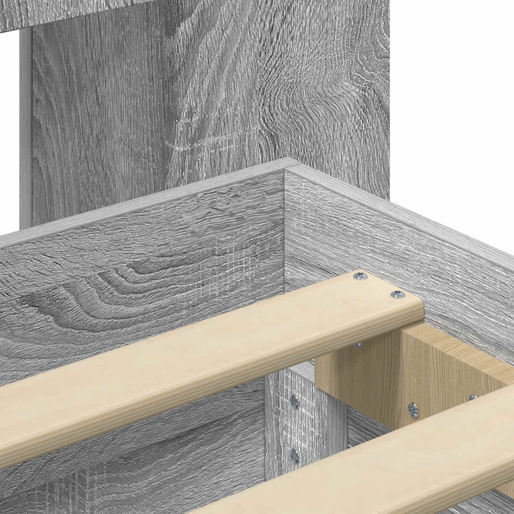 Bettgestell mit Stauraum Grau Sonoma 75 x 190 cm Holzwerkstoff