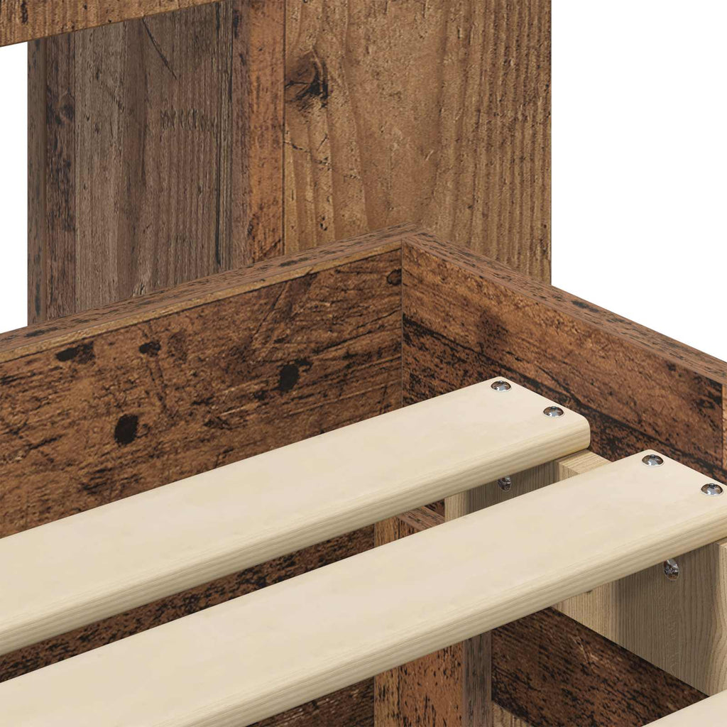 Bettgestell mit Stauraum Altholz 80 x 200 cm Holzwerkstoff