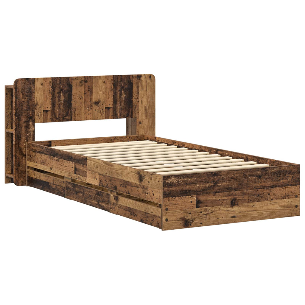 Bettgestell mit Stauraum Altholz 80 x 200 cm Holzwerkstoff