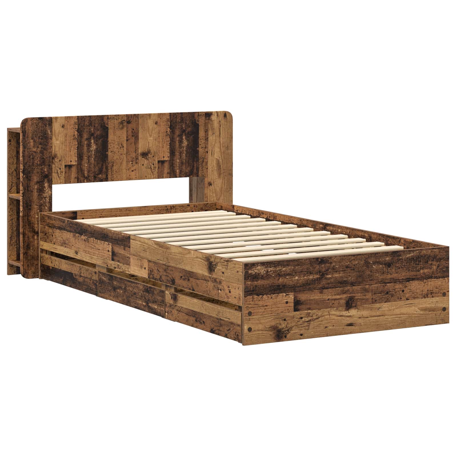 Bettgestell mit Stauraum Altholz 80 x 200 cm Holzwerkstoff