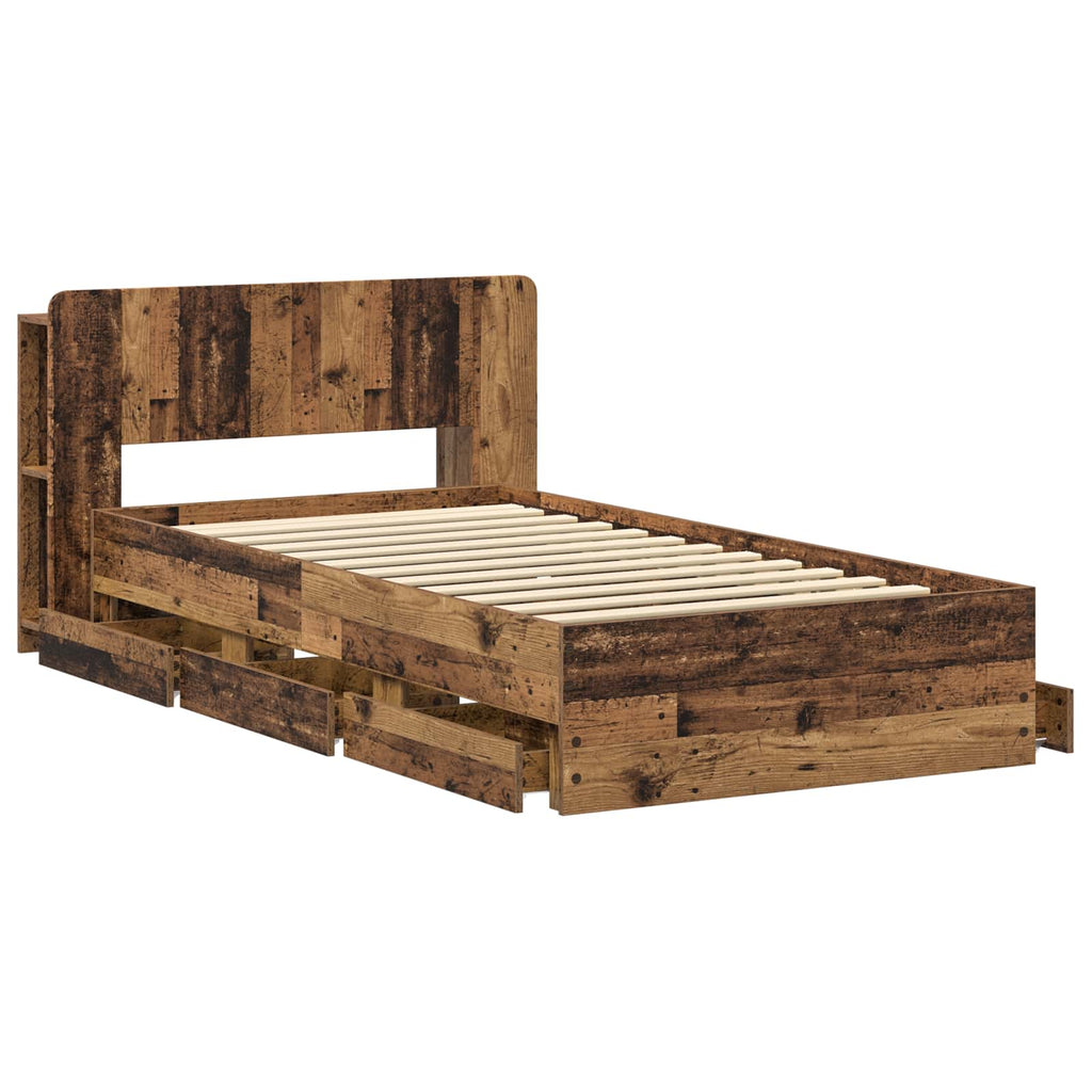 Bettgestell mit Stauraum Altholz 80 x 200 cm Holzwerkstoff