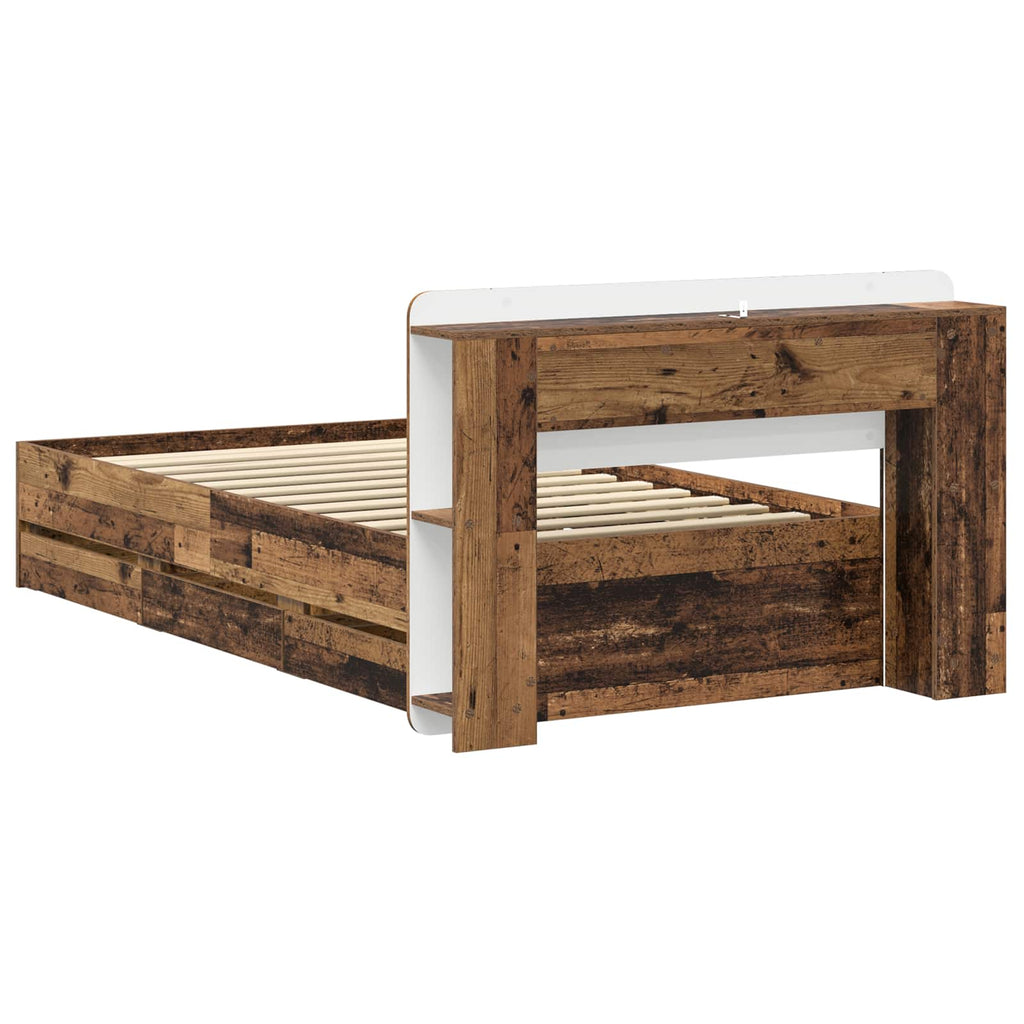 Bettgestell mit Stauraum Altholz 80 x 200 cm Holzwerkstoff