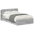 Bettgestell mit Stauraum Grau Sonoma 120 x 190 cm Holzwerkstoff