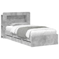 Bettgestell mit Stauraum Betongrau 75 x 190 cm Holzwerkstoff
