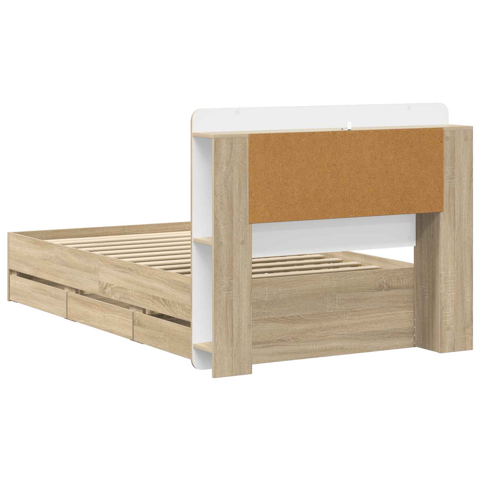 Bettgestell mit Stauraum Sonoma-Eiche 75 x 190 cm Holzwerkstoff