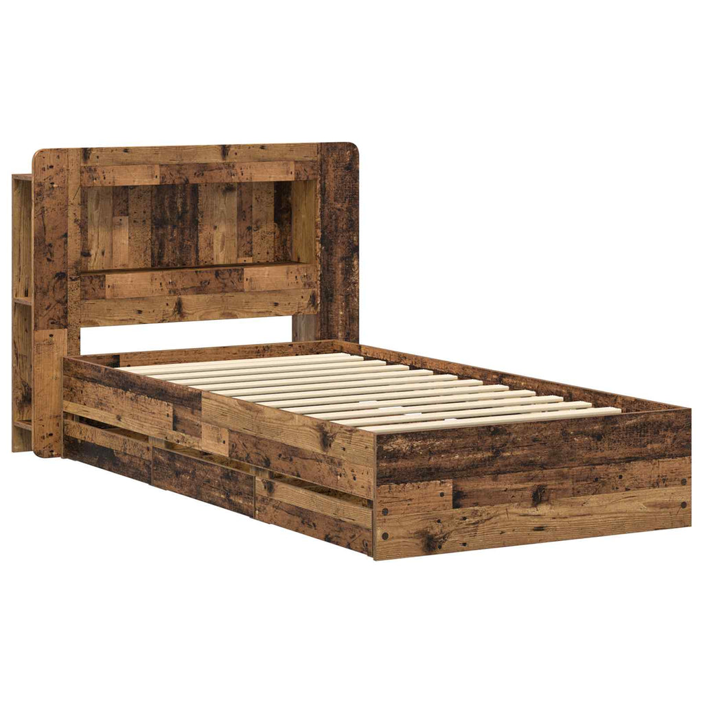 Bettgestell mit Stauraum Altholz 80 x 200 cm Holzwerkstoff