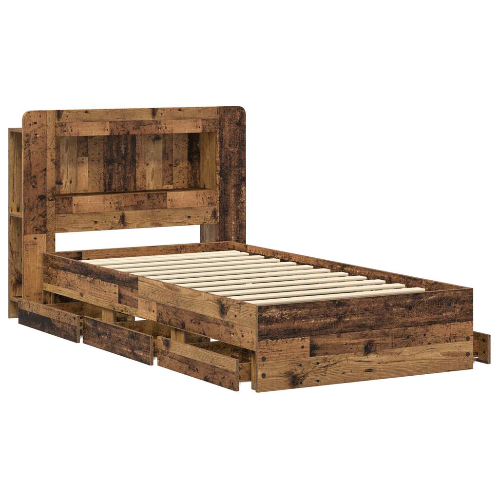 Bettgestell mit Stauraum Altholz 80 x 200 cm Holzwerkstoff