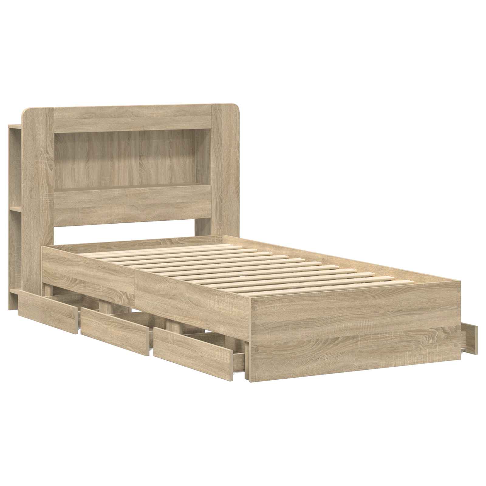 Bettgestell mit Stauraum Sonoma-Eiche 80 x 200 cm Holzwerkstoff