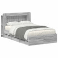 Bettgestell mit Stauraum Grau Sonoma 120 x 190 cm Holzwerkstoff