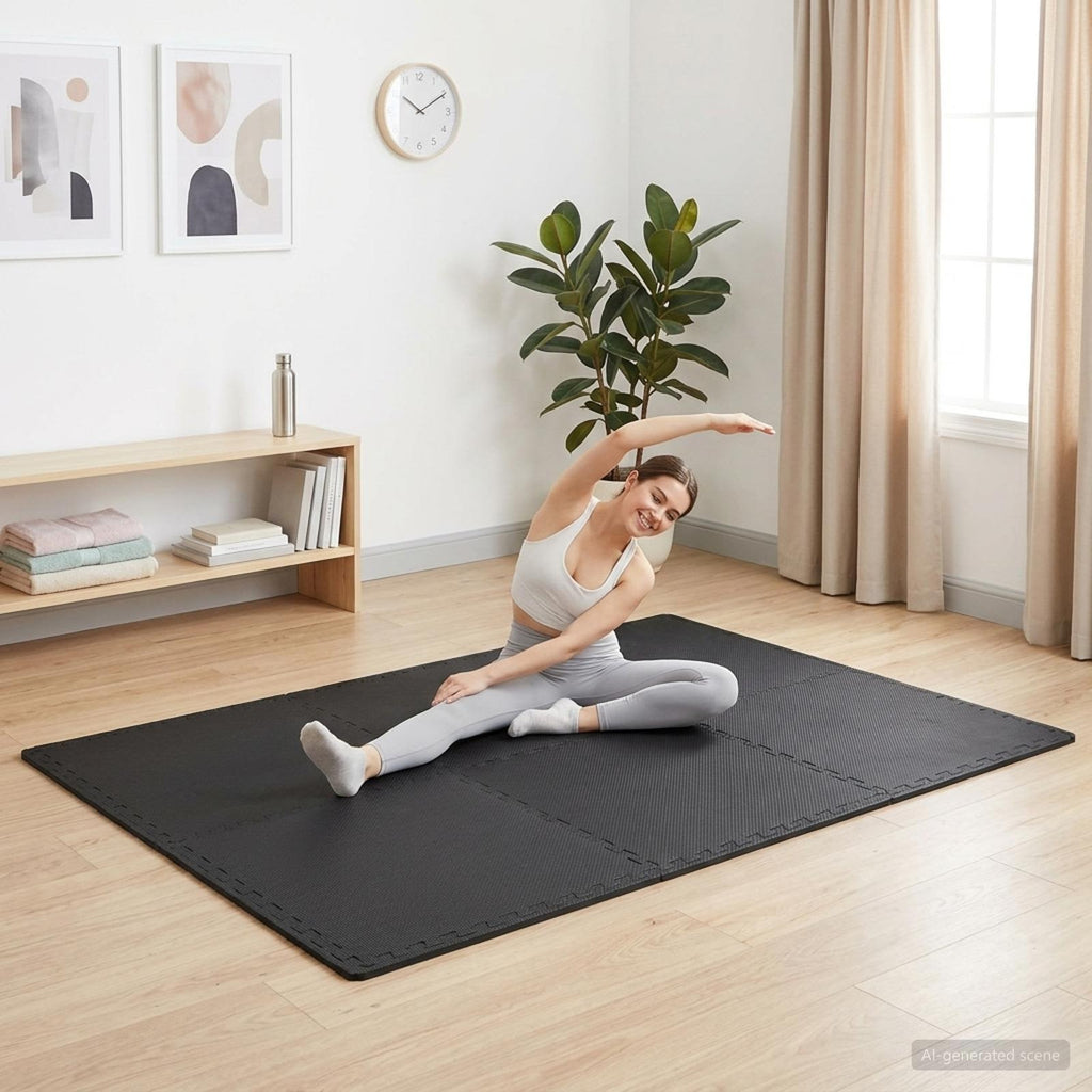 Fußmatten 50 pcs Schwarz 18 m² EVA-Schaum