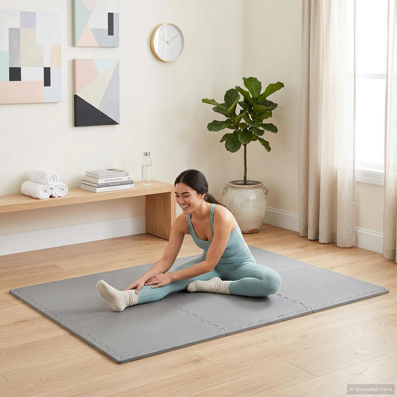 Fußmatten 24 pcs Grau 8,64 m² EVA-Schaum
