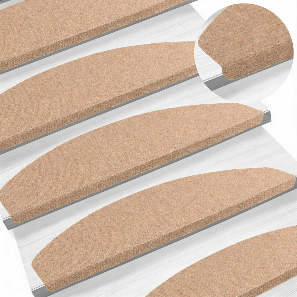 Selbstklebende Treppenschoner 15 pcs Beige 80 x 28 x 3,5 cm