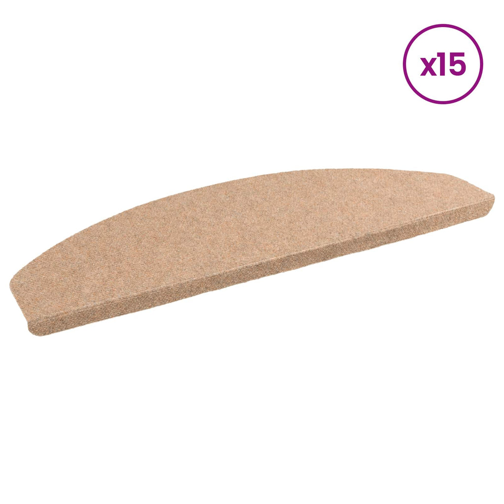 Selbstklebende Treppenschoner 15 pcs Beige 80 x 28 x 3,5 cm