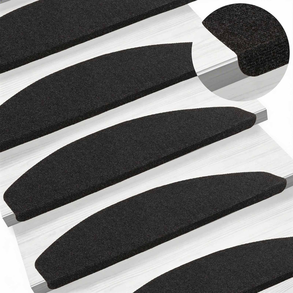 Selbstklebende Treppenschoner 15 pcs Anthrazit 80 x 28 x 3,5 cm