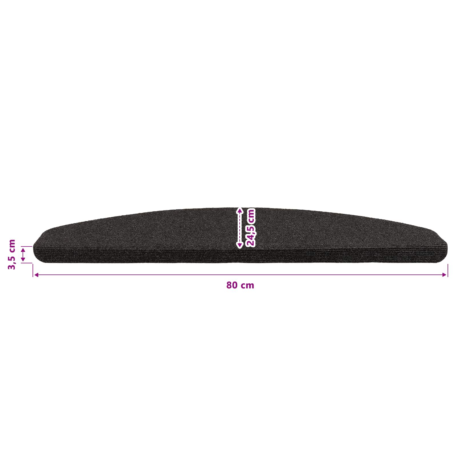 Selbstklebende Treppenschoner 15 pcs Anthrazit 80 x 28 x 3,5 cm