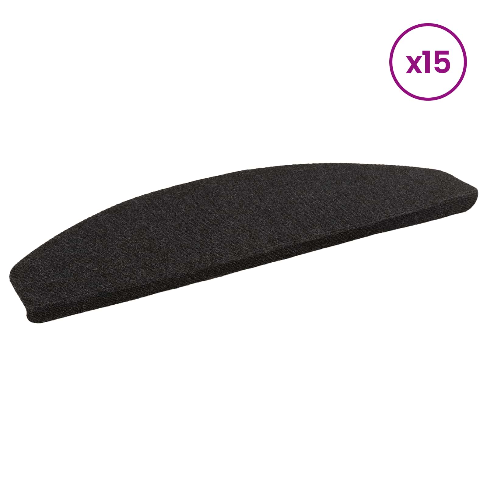 Selbstklebende Treppenschoner 15 pcs Anthrazit 80 x 28 x 3,5 cm