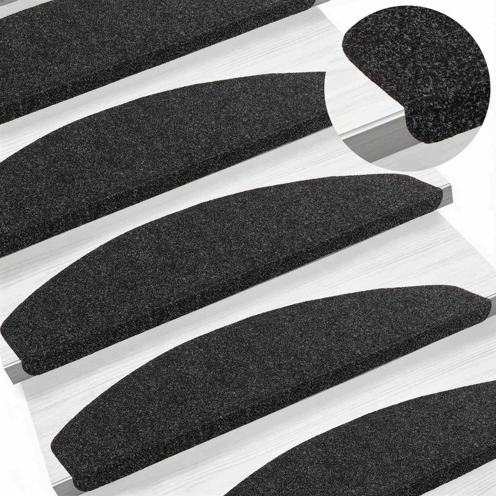 Selbstklebende Treppenschoner 15 pcs Schwarz 80 x 28 x 3,5 cm