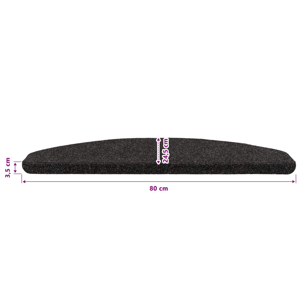 Selbstklebende Treppenschoner 15 pcs Schwarz 80 x 28 x 3,5 cm
