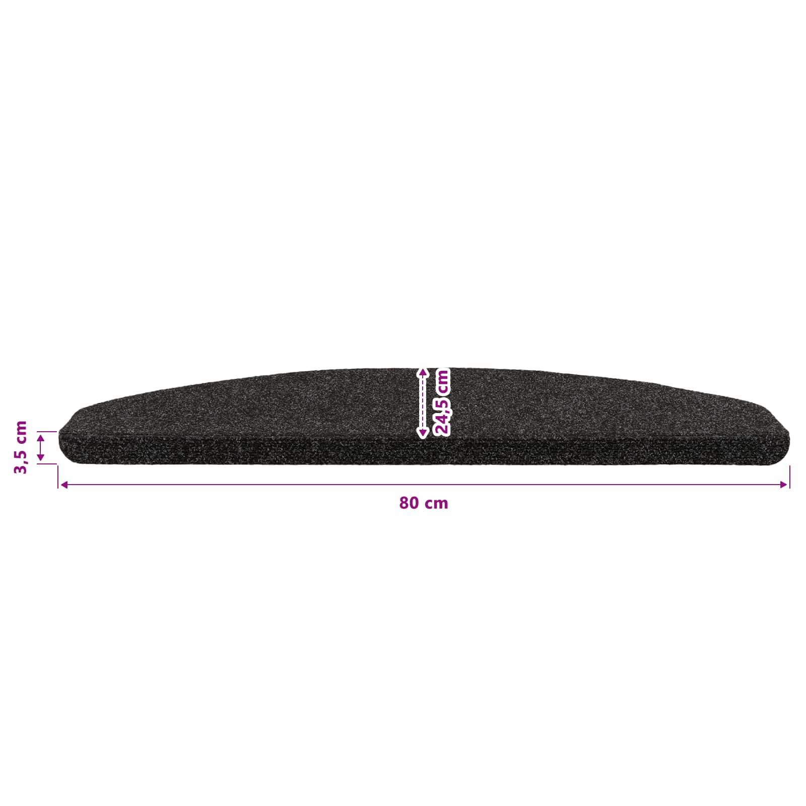 Selbstklebende Treppenschoner 15 pcs Schwarz 80 x 28 x 3,5 cm