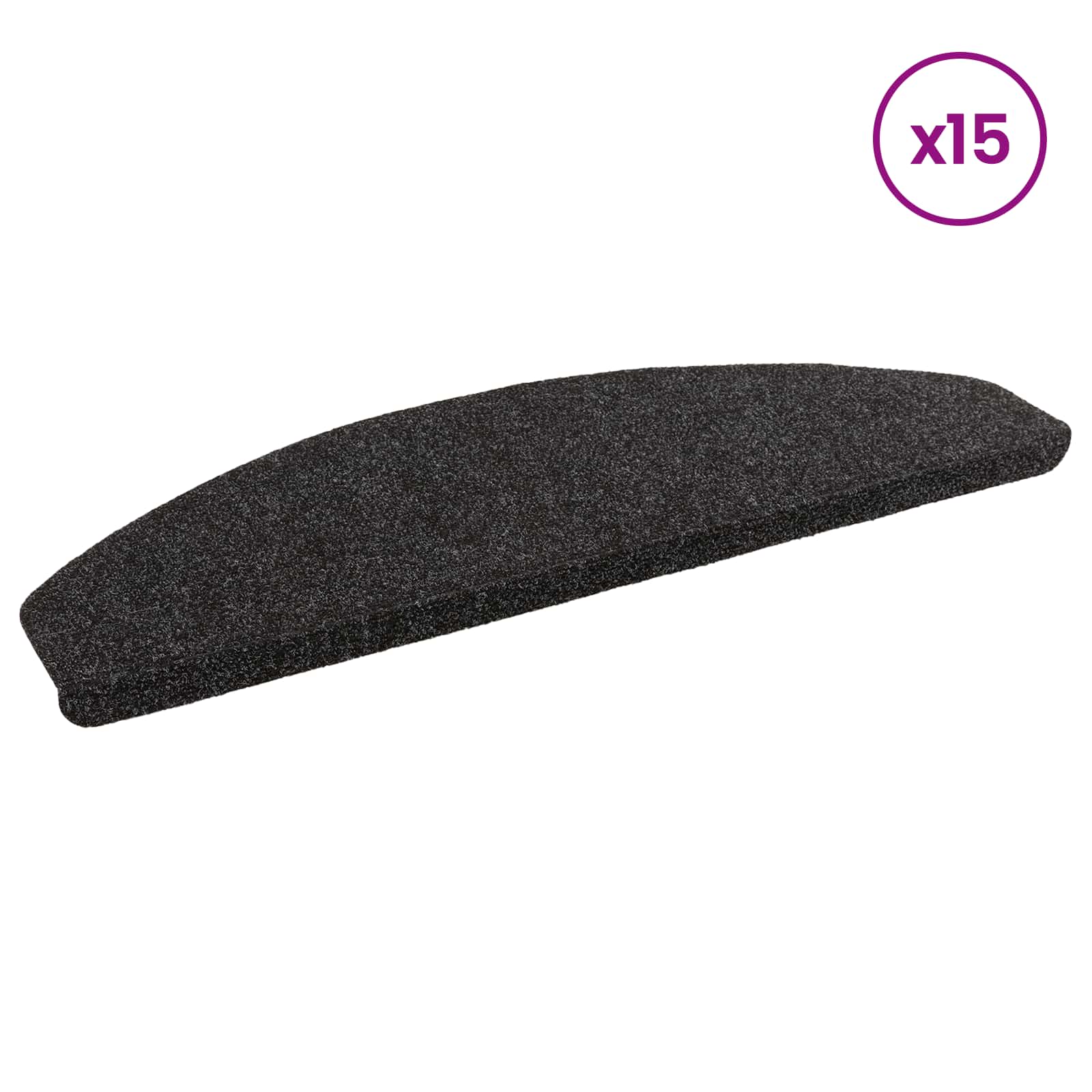 Selbstklebende Treppenschoner 15 pcs Schwarz 80 x 28 x 3,5 cm