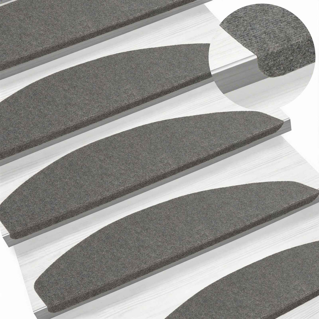 Selbstklebende Treppenschoner 15 pcs Grau 80 x 28 x 3,5 cm