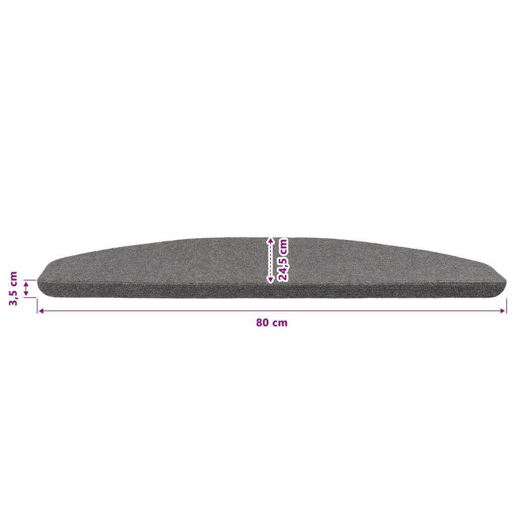 Selbstklebende Treppenschoner 15 pcs Grau 80 x 28 x 3,5 cm