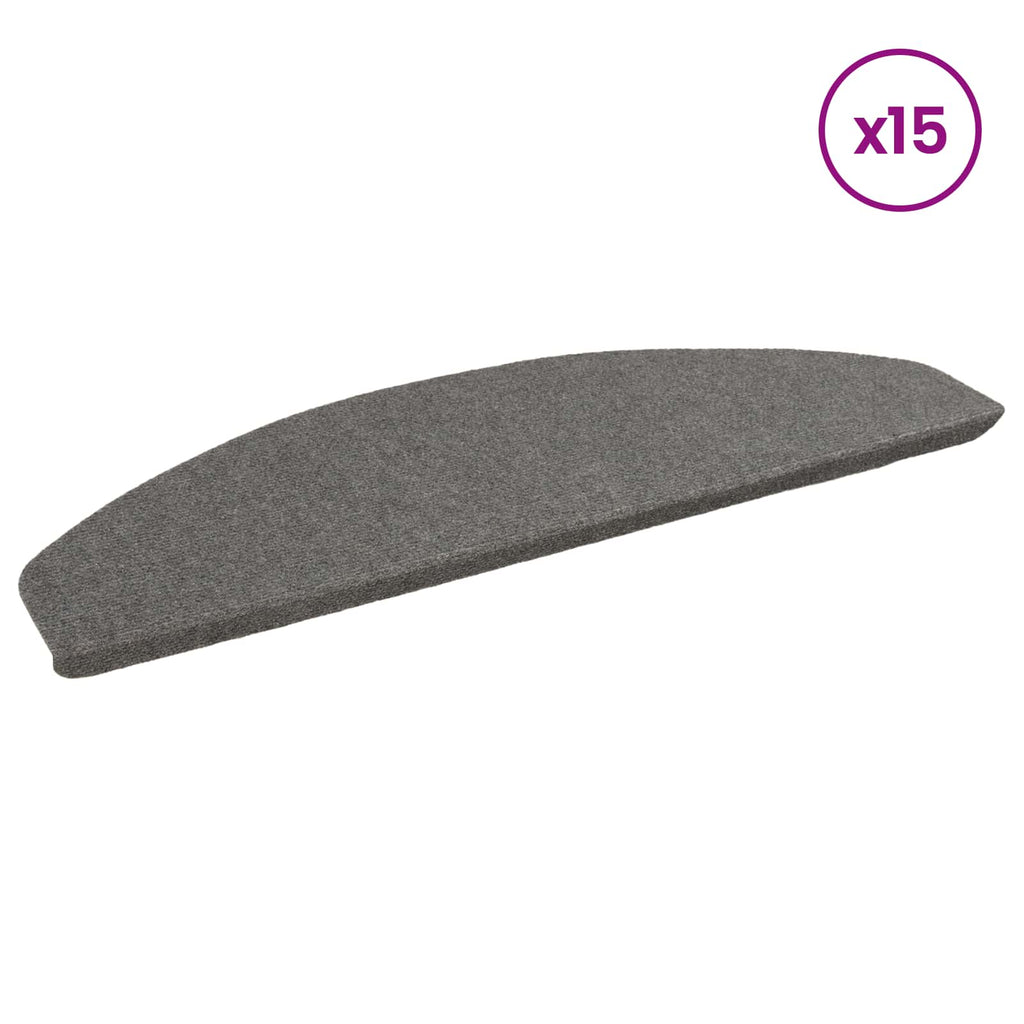 Selbstklebende Treppenschoner 15 pcs Grau 80 x 28 x 3,5 cm