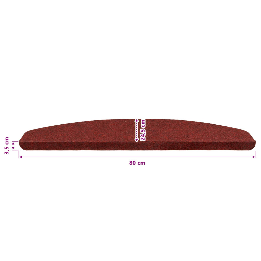 Selbstklebende Treppenschoner 15 pcs Rot 80 x 28 x 3,5 cm
