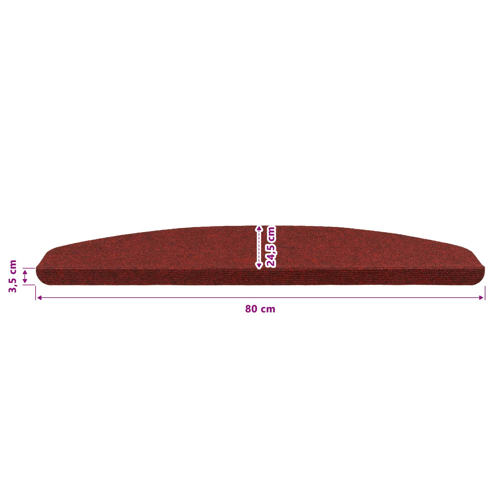 Selbstklebende Treppenschoner 15 pcs Rot 80 x 28 x 3,5 cm