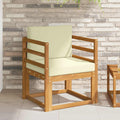 Outdoor-Sofa Massives Akazienholz und Polyester Natur