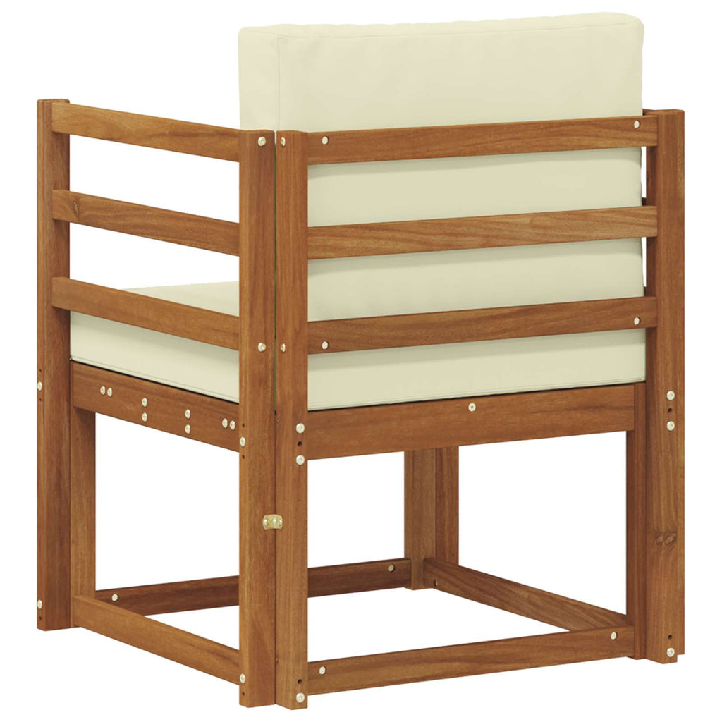 Outdoor-Sofa Massives Akazienholz und Polyester Natur