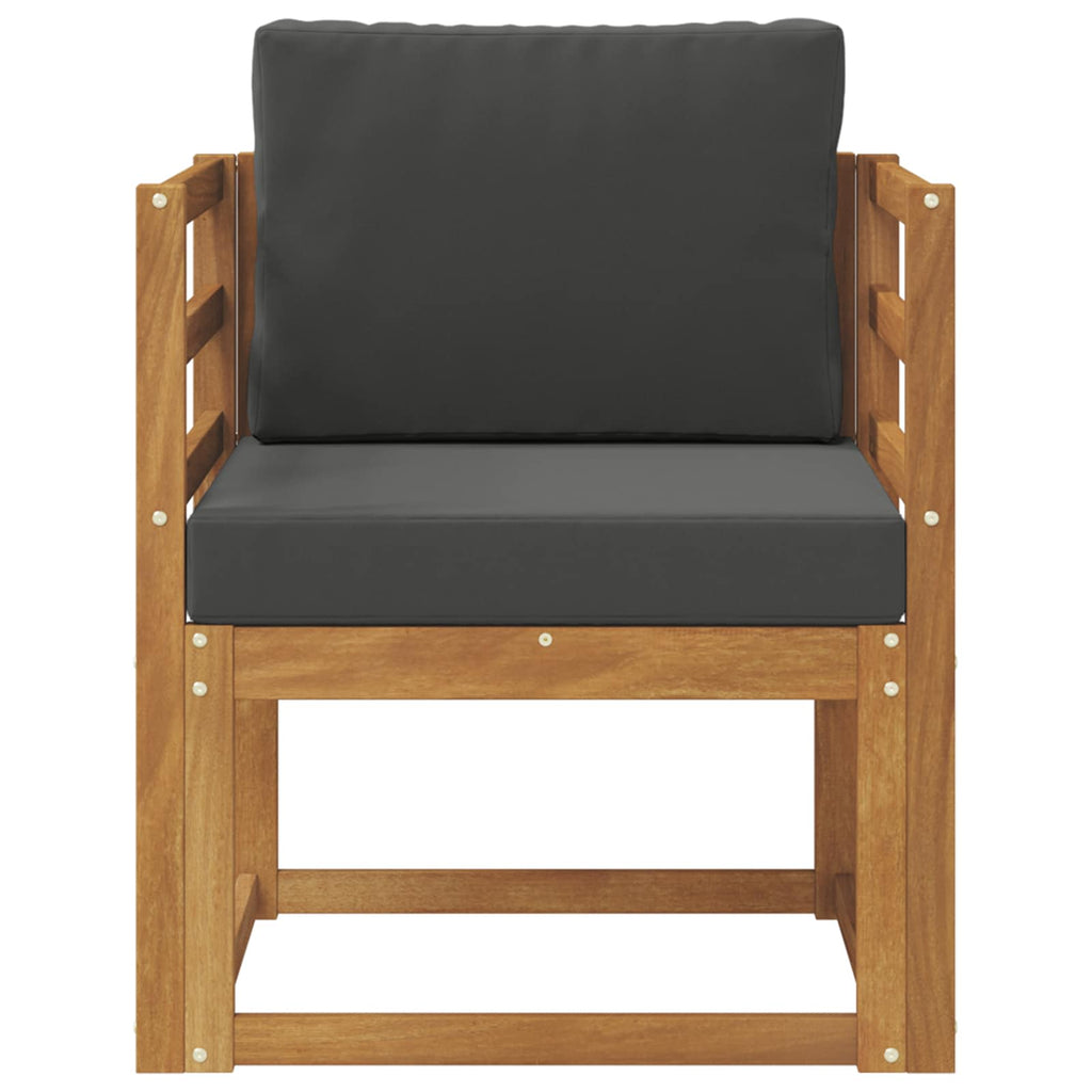 Outdoor-Sofa Massives Akazienholz und Polyester Natur
