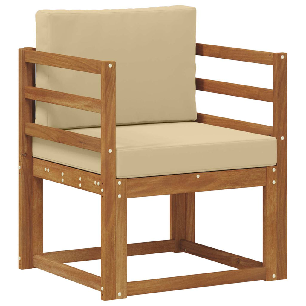 Outdoor-Sofa Massives Akazienholz und Polyester Natur