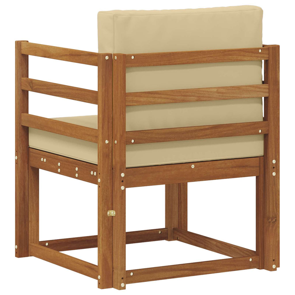 Outdoor-Sofa Massives Akazienholz und Polyester Natur