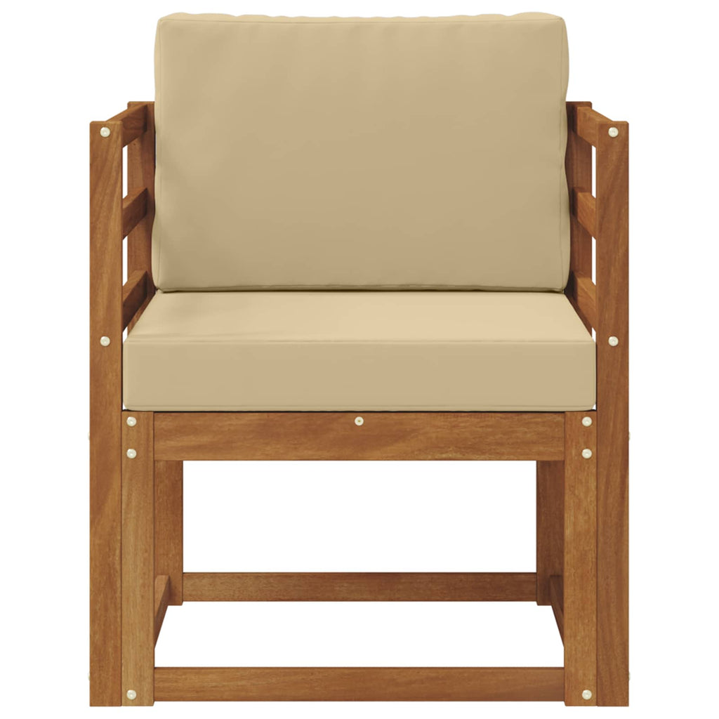 Outdoor-Sofa Massives Akazienholz und Polyester Natur
