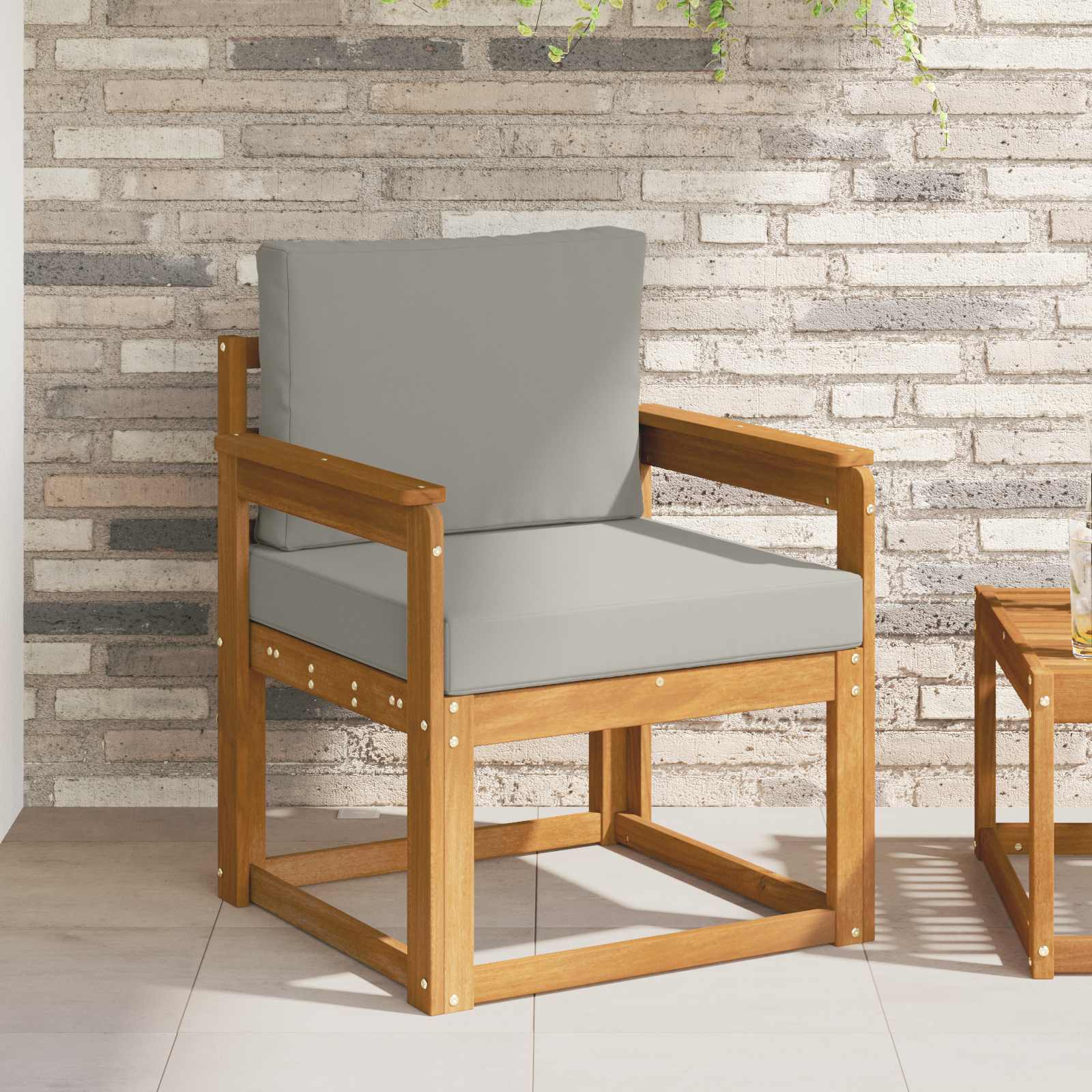 Outdoor-Sofa Massives Akazienholz und Polyester