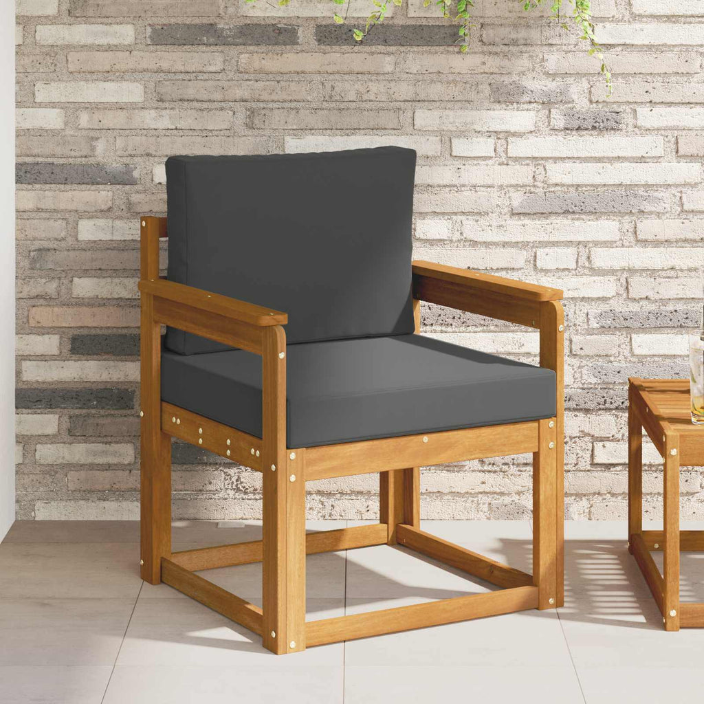 Outdoor-Sofa Massives Akazienholz und Polyester Natur