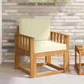 Outdoor-Sofa Massives Akazienholz und Polyester Natur